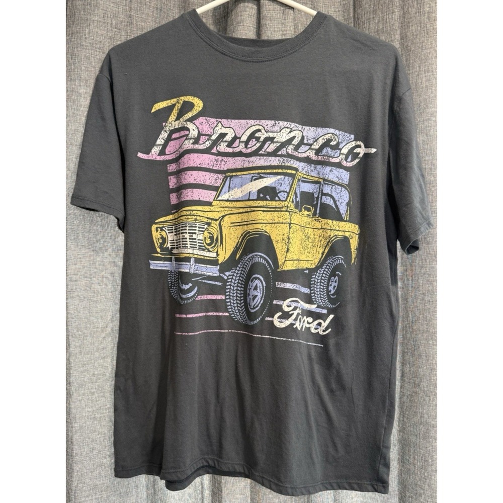 Girls‎ Short Sleeve Ford Bronco Oversized Graphic T-Shirt Gray XL (14)